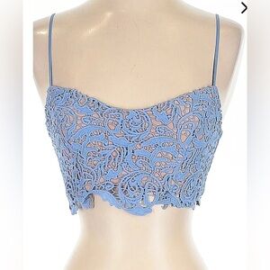 The Jetset Diaries at REVOLVE Lace Crop Cami Blue XS